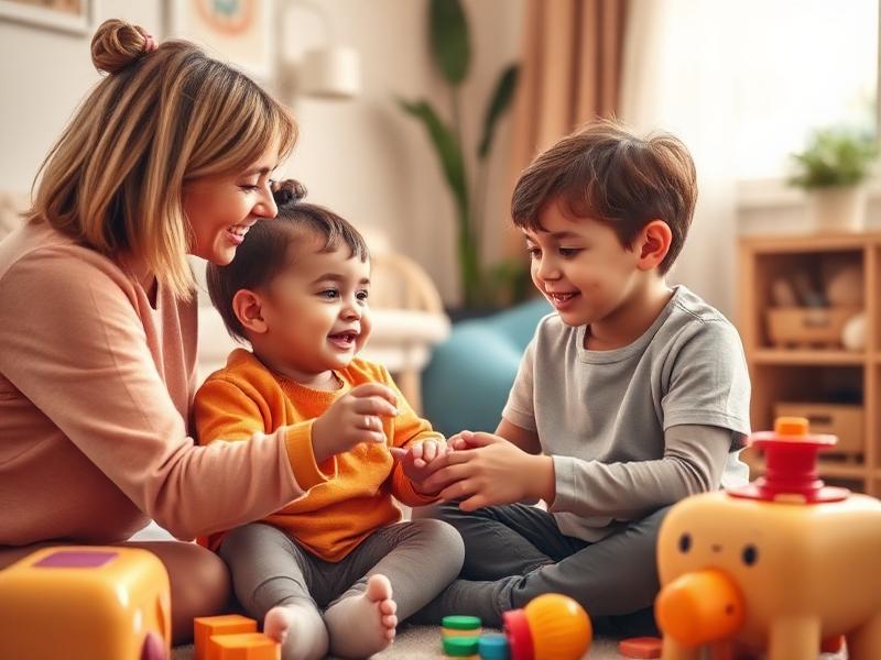 Sesión de terapia con un niño jugando